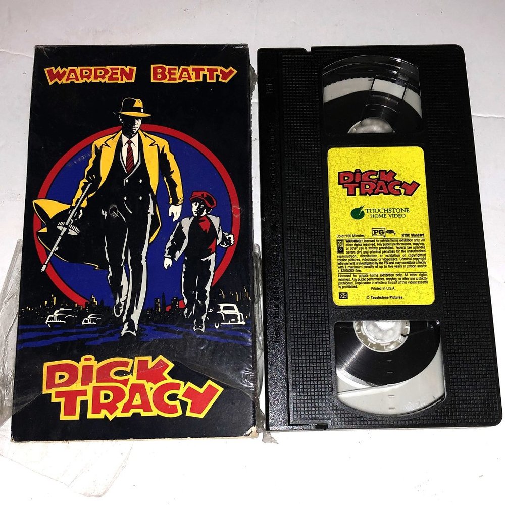 Vintage Movie Warren Beatty Dick Tracy VHS 105 mins. PG Touchstone Pictures